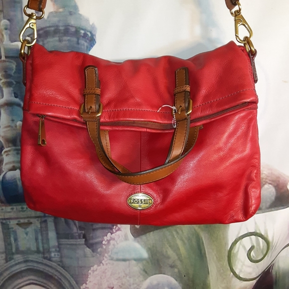 🪶 Red fossil leather bag - Picture 8 of 12
